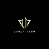 LT initial monogram logo for shape triangle creative design vector