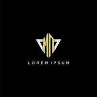 MN initial monogram logo for shape triangle creative design vector