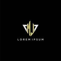 MJ initial monogram logo for shape triangle creative design vector