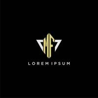 MF initial monogram logo for shape triangle creative design vector