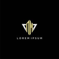 NM initial monogram logo for shape triangle creative design vector