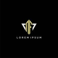 NF initial monogram logo for shape triangle creative design vector