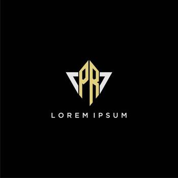 PR initial monogram logo for shape triangle creative design vector
