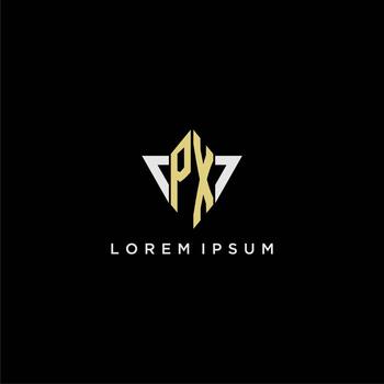 PX initial monogram logo for shape triangle creative design vector