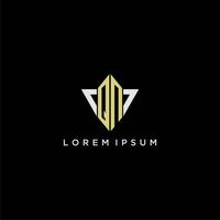 QN initial monogram logo for shape triangle creative design vector