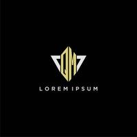 QM initial monogram logo for shape triangle creative design vector
