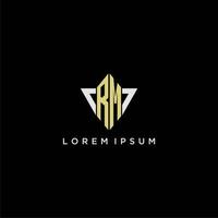 RM initial monogram logo for shape triangle creative design vector