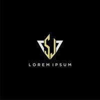 SJ initial monogram logo for shape triangle creative design vector