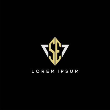 SE initial monogram logo for shape triangle creative design vector