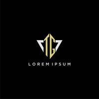 TG initial monogram logo for shape triangle creative design vector