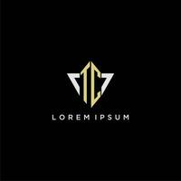TC initial monogram logo for shape triangle creative design vector