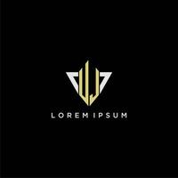 UJ initial monogram logo for shape triangle creative design vector