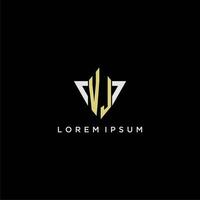 VJ initial monogram logo for shape triangle creative design vector