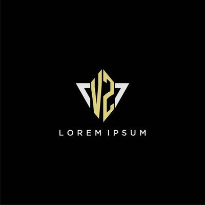 VZ initial monogram logo for shape triangle creative design