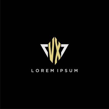 vx inicial monograma logo para forma triángulo creativo diseño vector