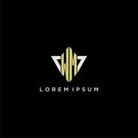 WM initial monogram logo for shape triangle creative design vector