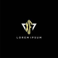 XF initial monogram logo for shape triangle creative design vector