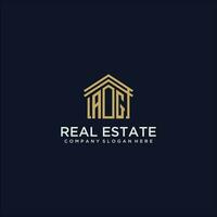 AG initial monogram logo for real estate design vector