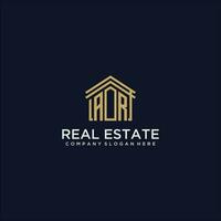 AR initial monogram logo for real estate design vector