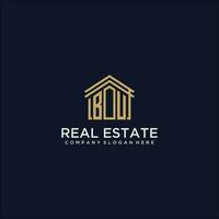 BU initial monogram logo for real estate design vector