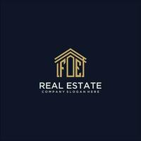 FE initial monogram logo for real estate design vector