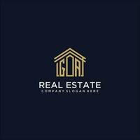 GA initial monogram logo for real estate design vector