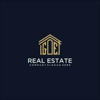 GE initial monogram logo for real estate design vector