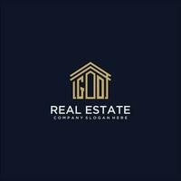 GO initial monogram logo for real estate design vector