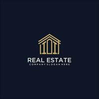 II initial monogram logo for real estate design vector