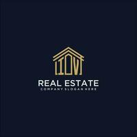 IV initial monogram logo for real estate design vector