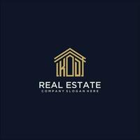 KD initial monogram logo for real estate design vector