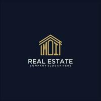 MI initial monogram logo for real estate design vector