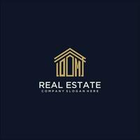 OM initial monogram logo for real estate design vector