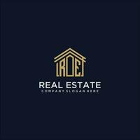 RE initial monogram logo for real estate design vector