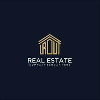 RU initial monogram logo for real estate design vector