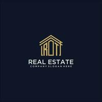 RT initial monogram logo for real estate design vector