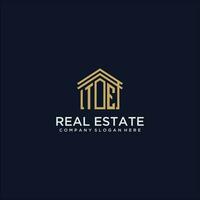 TE initial monogram logo for real estate design vector