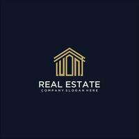 UN initial monogram logo for real estate design vector