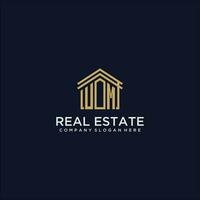 UM initial monogram logo for real estate design vector