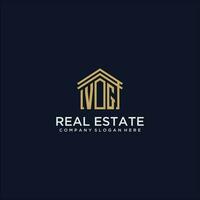 VG initial monogram logo for real estate design vector