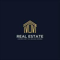 VV initial monogram logo for real estate design vector