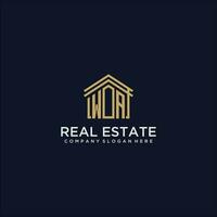 WA initial monogram logo for real estate design vector