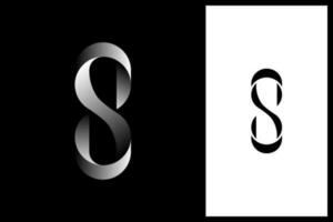 gradient metallic iron  letter s logo design vector