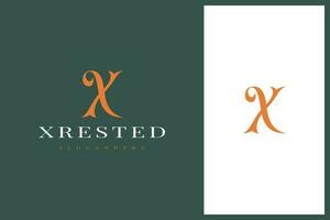 elegant simple minimal luxury letter x logo design vector