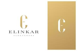 elegant simple minimal luxury letter e logo design vector