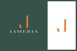 elegant simple minimal luxury serif font alphabet letter J logo design vector
