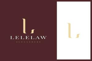 elegant simple minimal luxury serif font alphabet letter L logo design vector