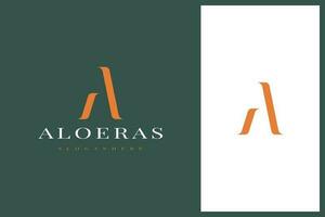 elegante sencillo mínimo lujo serif fuente alfabeto letra un logo diseño vector