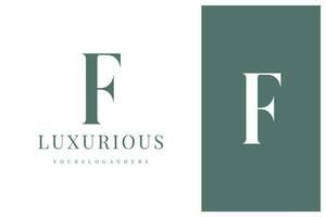 elegant simple minimal luxury serif font alphabet letter F logo design vector