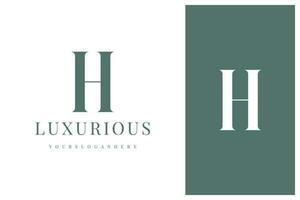 elegant simple minimal luxury serif font alphabet letter H logo design vector